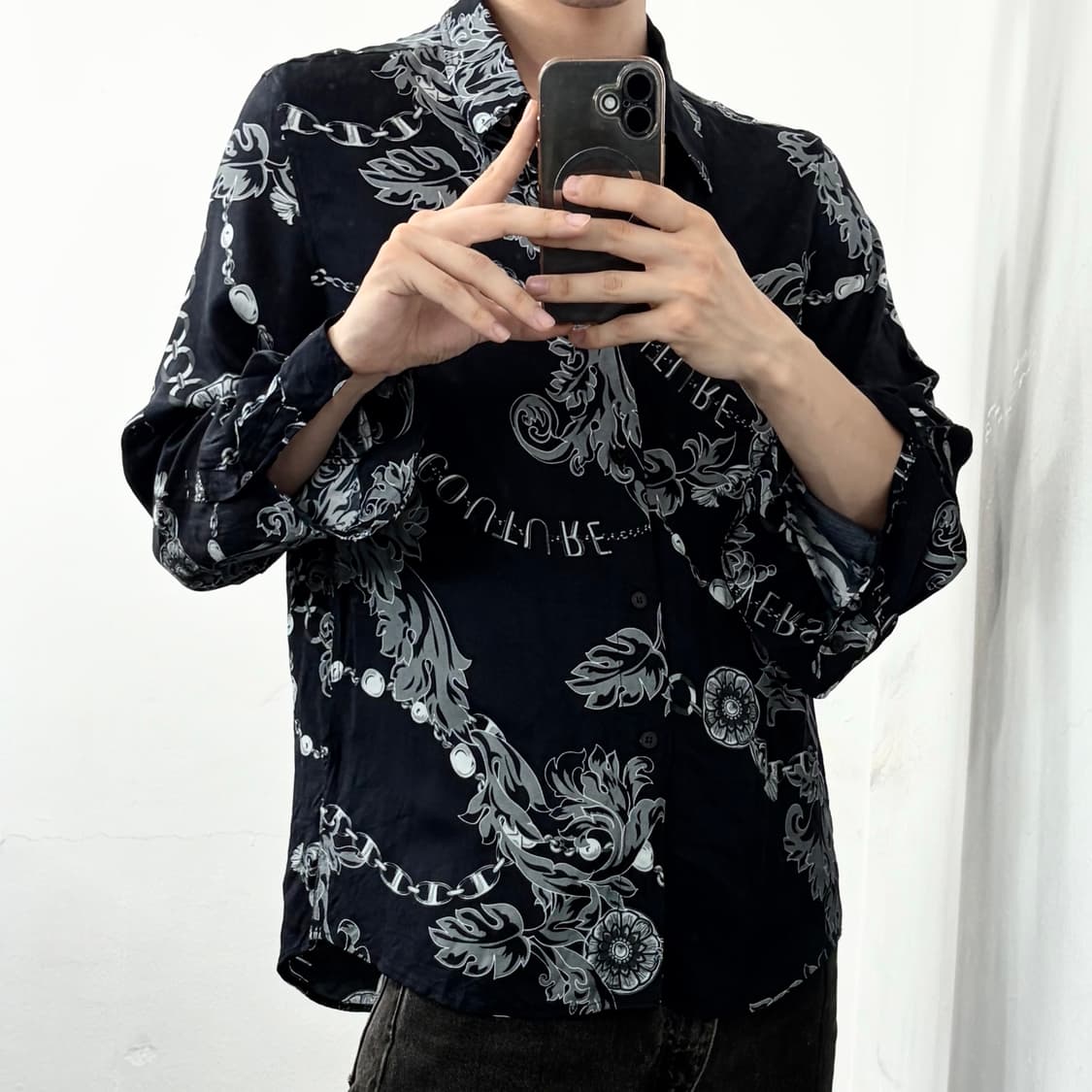 베르사체 신형 진스 꾸뛰르 체인 셔츠 상품이미지1