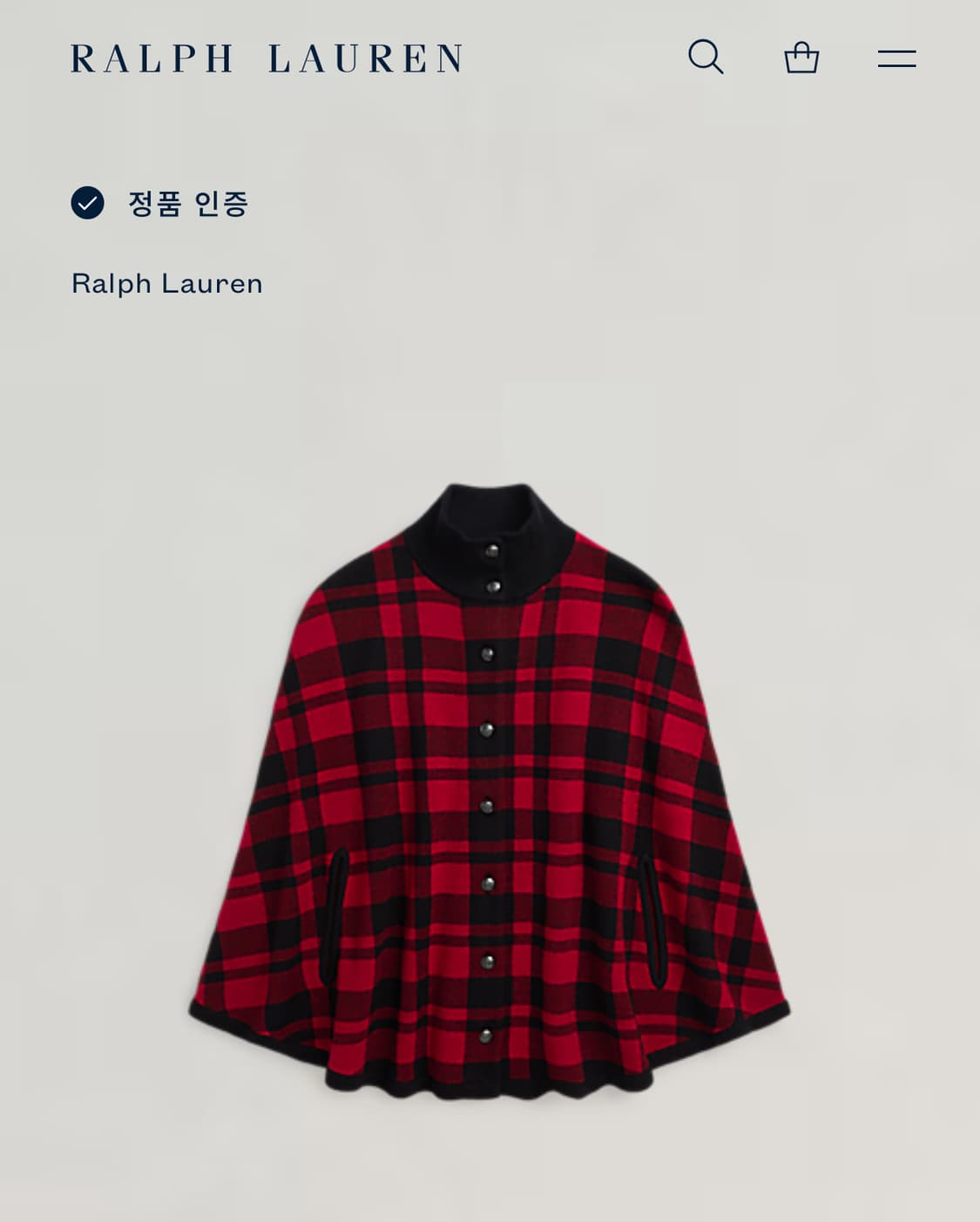 폴로 랄프로렌 우먼 여성 모리걸 타탄체크 니트 케이프 망토 S 상품이미지5