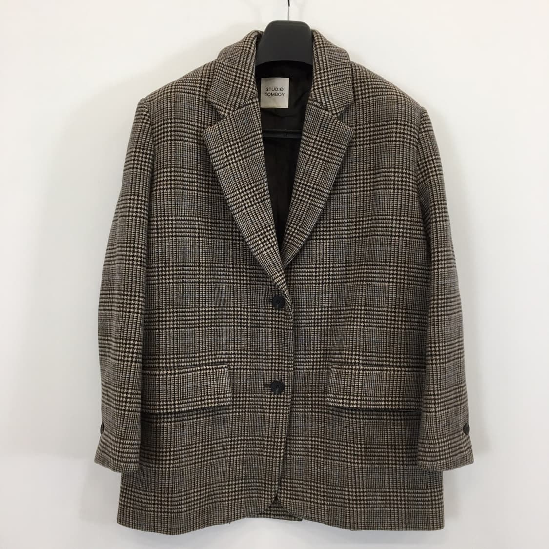 스튜디오톰보이 체크 울 오버코트 FREE  상품이미지1