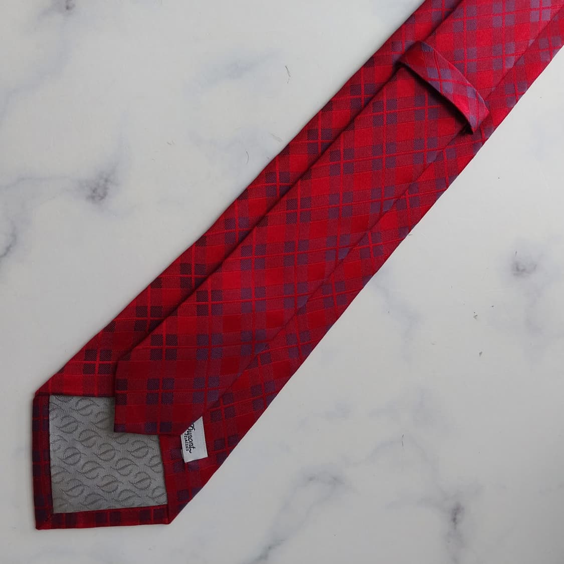에스.티. 듀퐁 실크 체크 패턴 넥타이 8.1cm A+~A등급 K2335 상품이미지8