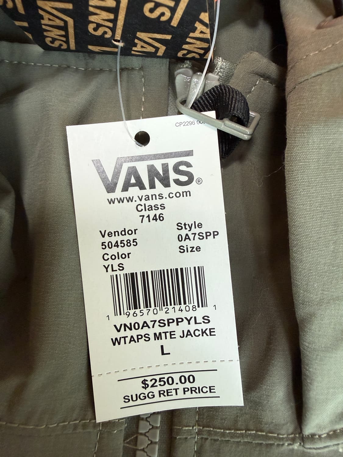 [L] 반스 볼트 x WTAPS 더블탭스 MTE 자켓 스모키 올리브 상품이미지8