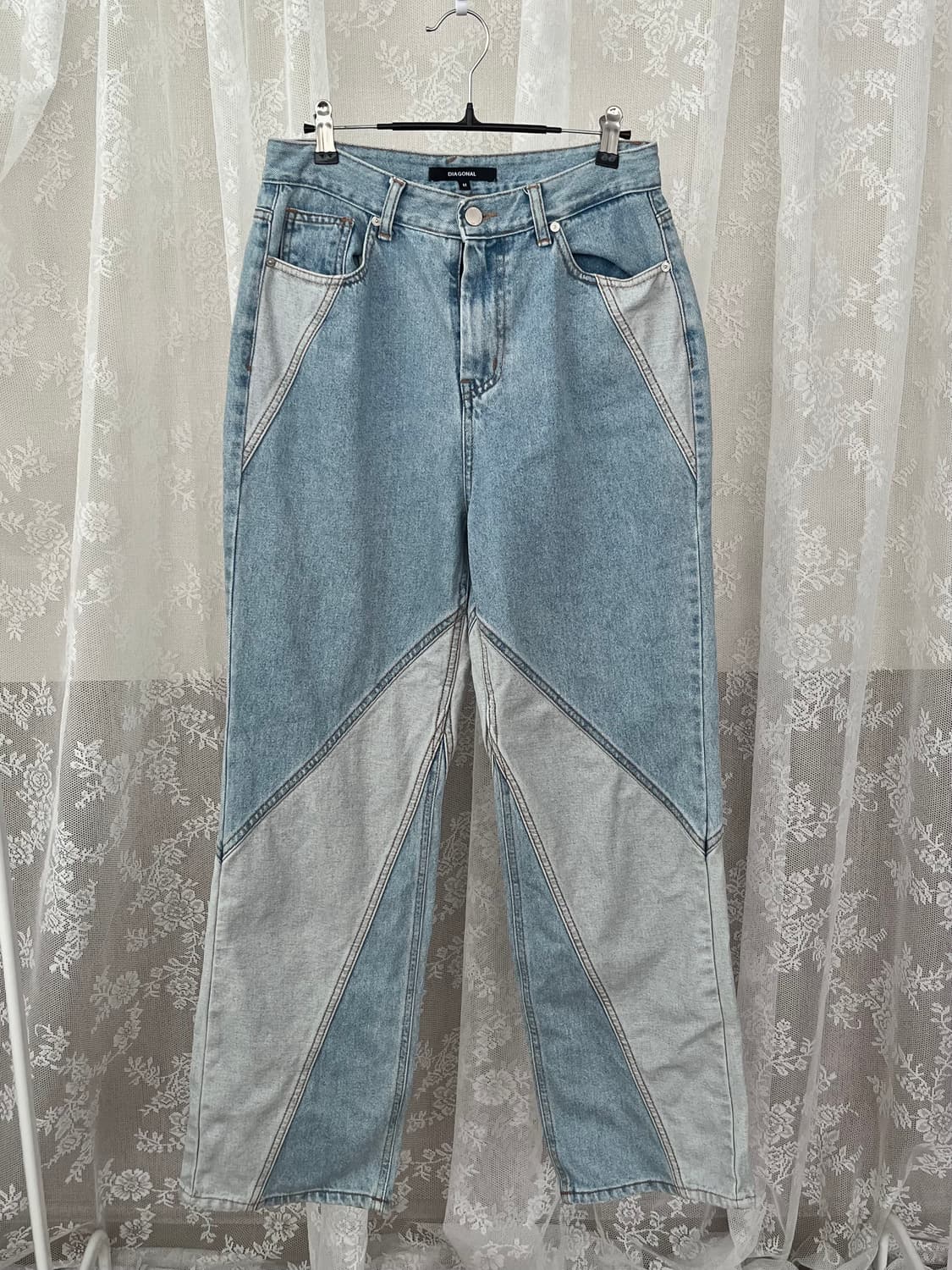 M) 다이애그널 데님 팬츠 블루 상품이미지2