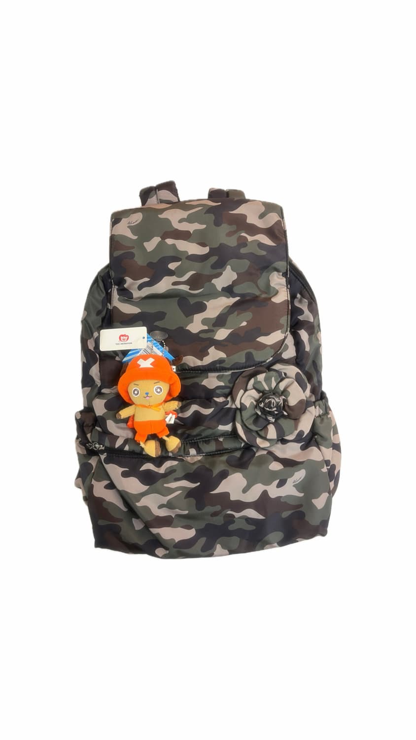 밀리터리 패턴 플라워 포인트 패딩 백팩🎒 상품이미지1