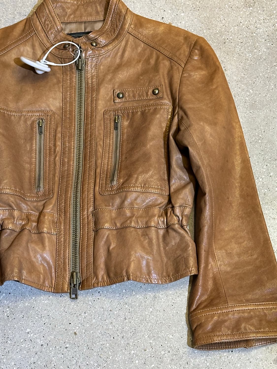 VINTAGE 빈티지 브라운 2-WAY 가죽자켓 상품이미지4