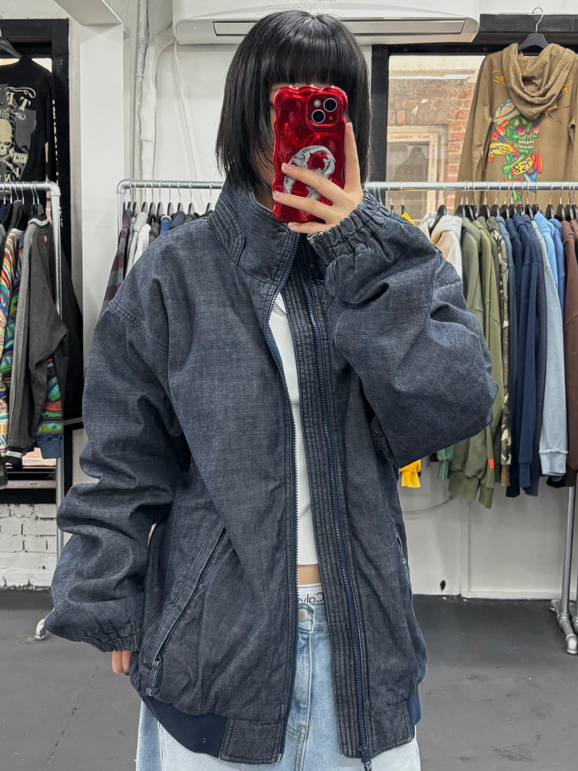 JPN 콜롬비아 데님 하이넥 점퍼 상품이미지2