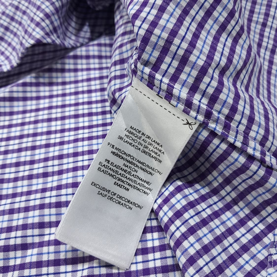 CL602 2XLT 폴로 마이크로 체크 퍼플 셔츠 남방 상품이미지5