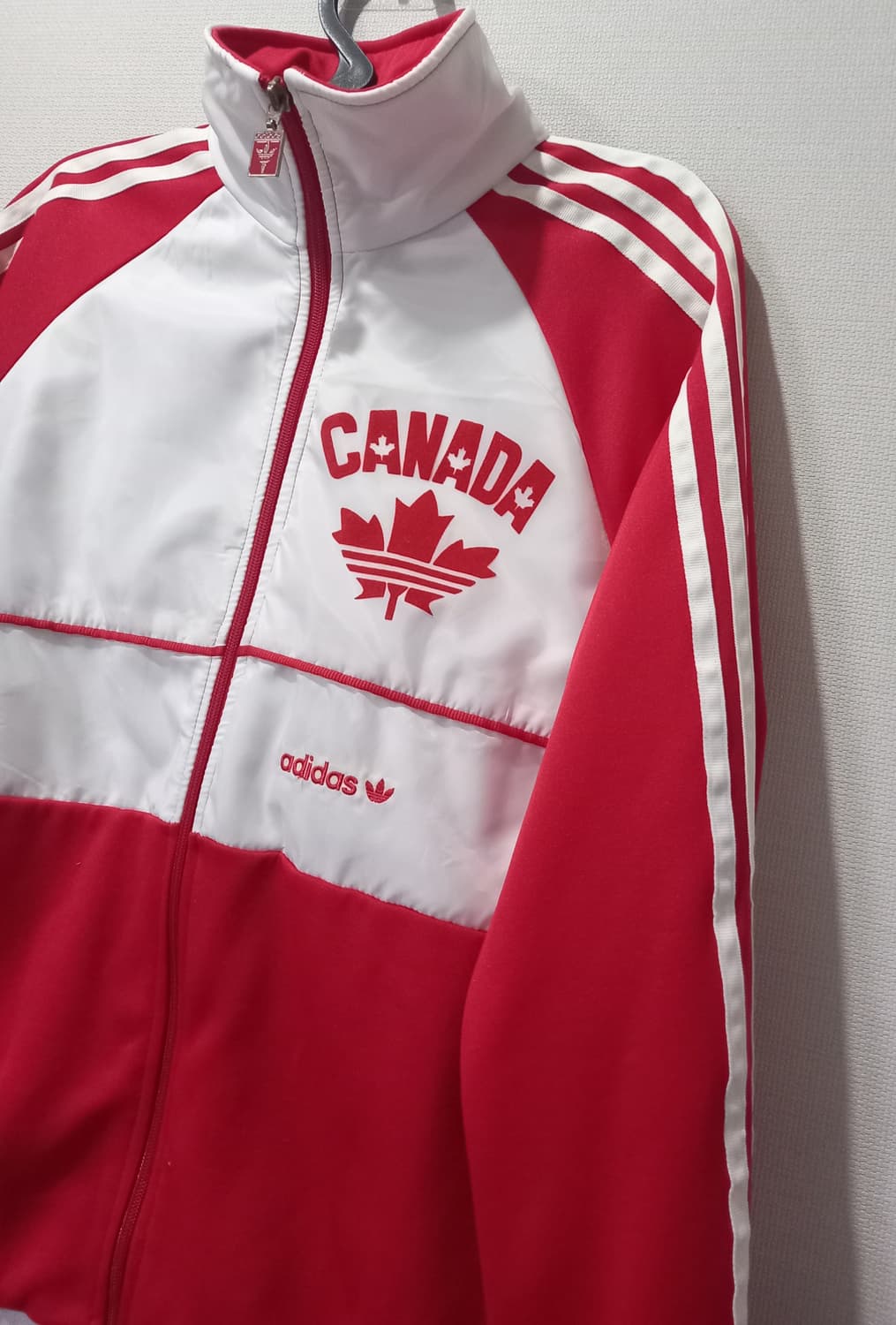 아디다스 캐나다 흰빨 트랙탑 저지 져지집업 95/M 상품이미지2