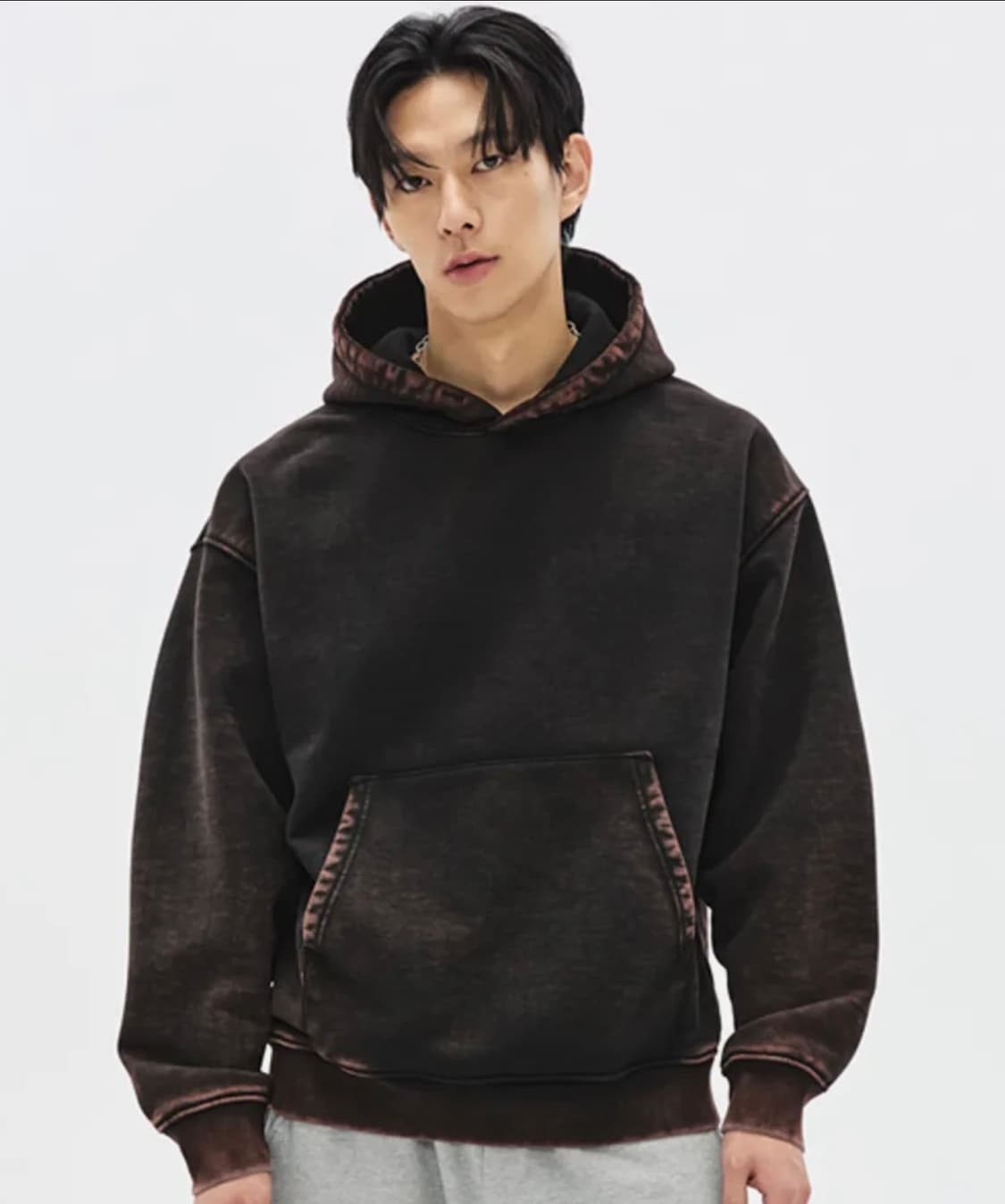 소버먼트 890G 컷 블리치 후드-에시드 블랙- 상품이미지1