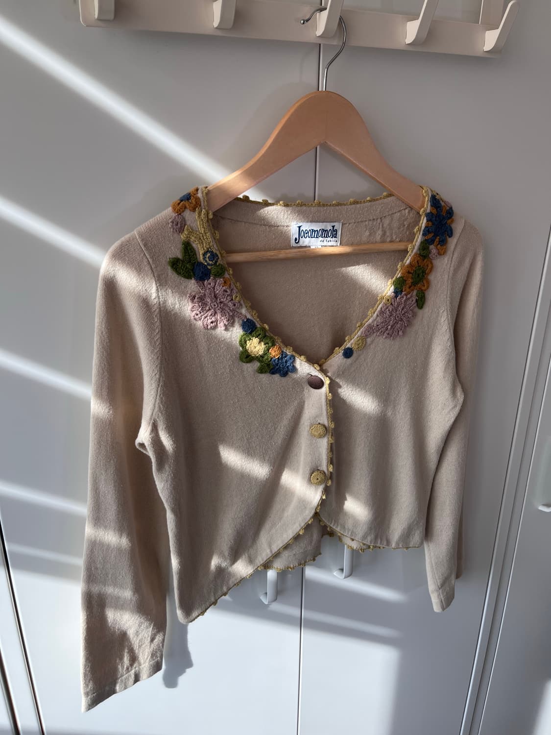 Jocomomola 꽃 뜨개 자수 볼레로 니트 가디건 상품이미지6
