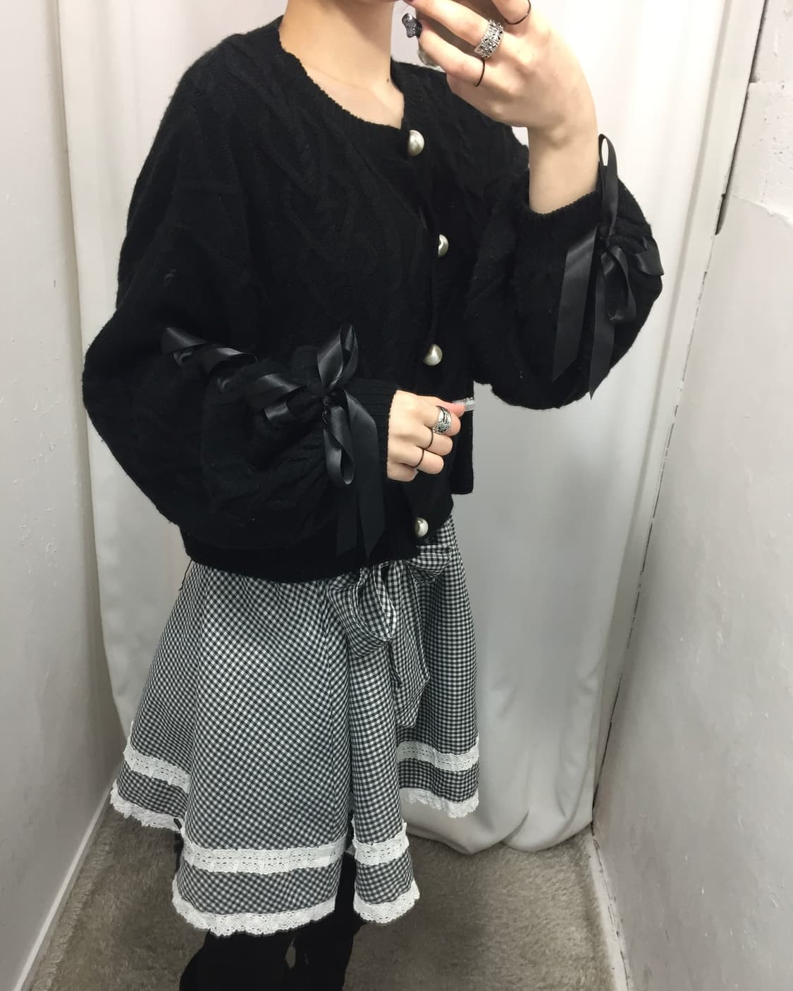 MA*RS 마즈 리본 라디건 코디 🐺 상품이미지1