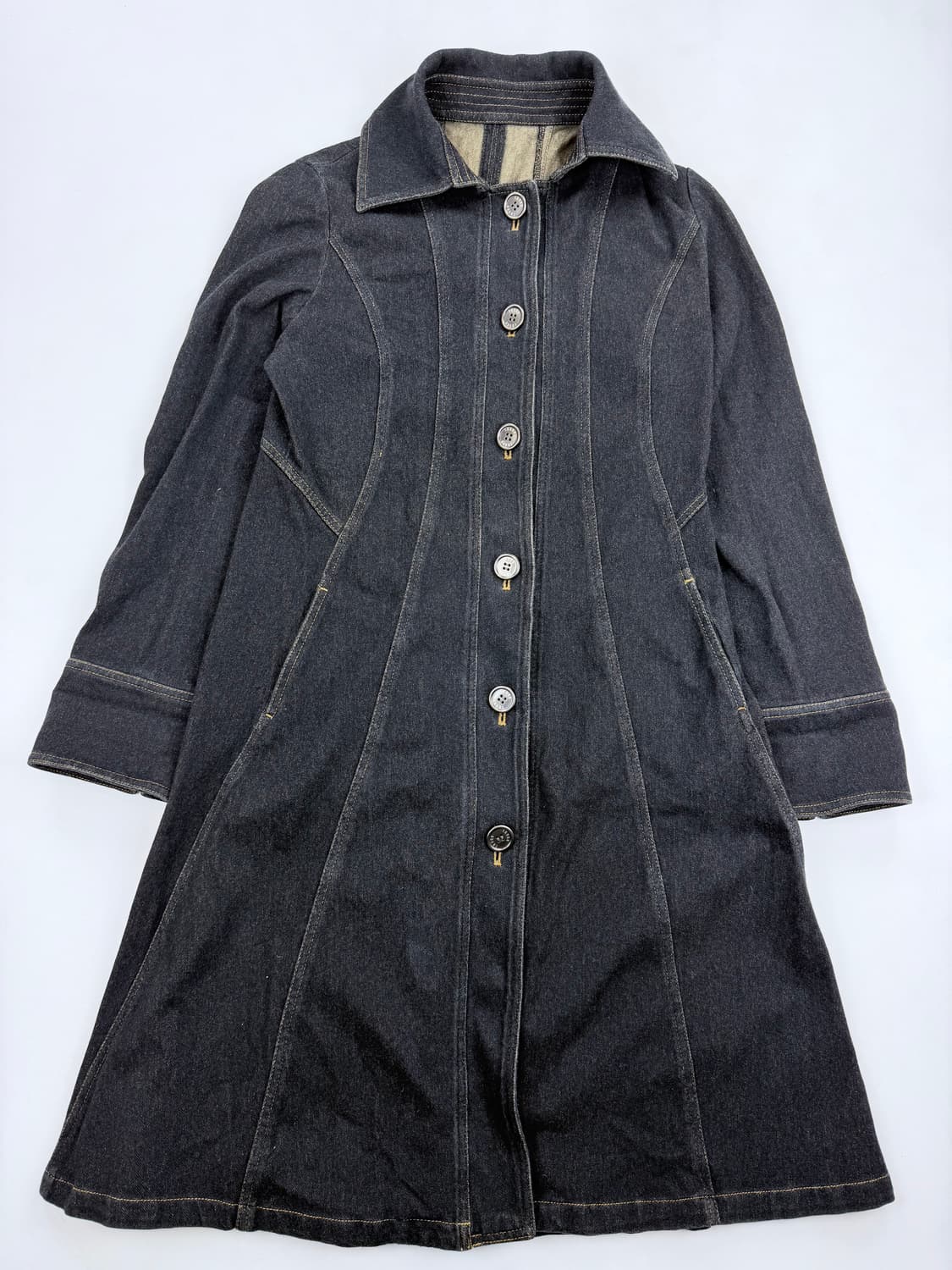 Hiroko koshino 흑청 데님 원피스코트 상품이미지1