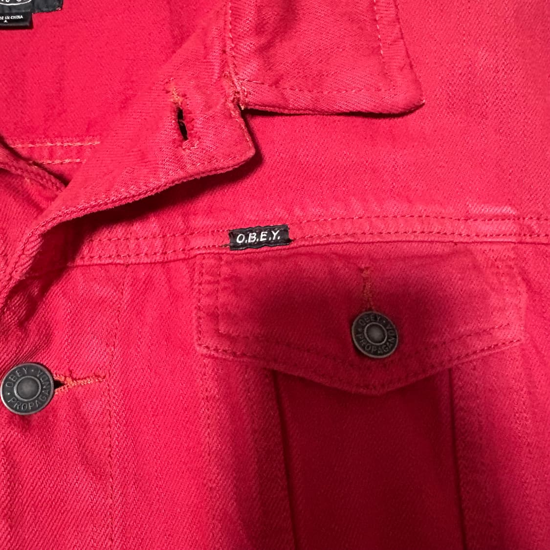 오베이 Obey x The Misfits 미스피츠 레드 데님자켓 상품이미지3