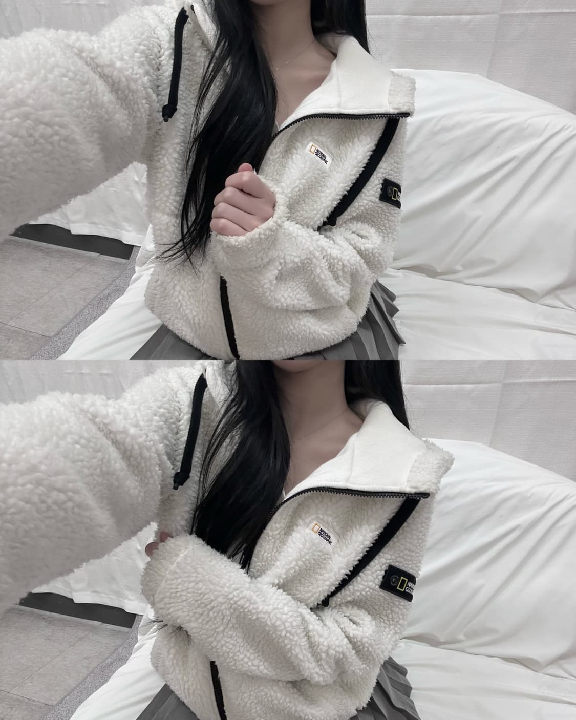 네셔널지오그래픽 뽀글이 후드집업 상품이미지1