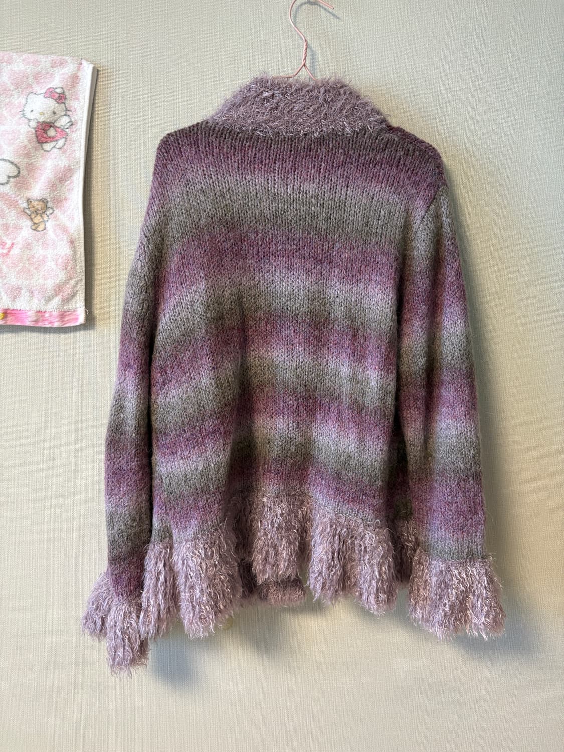 핑크 배색 코트 자켓 상품이미지2