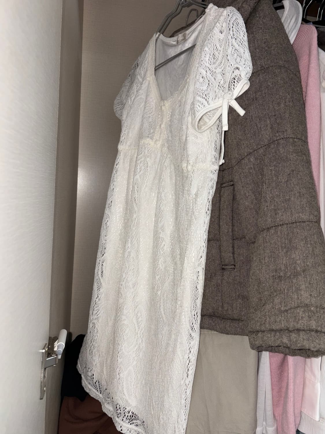 빈티지 레이스 반팔 원피스 상품이미지2