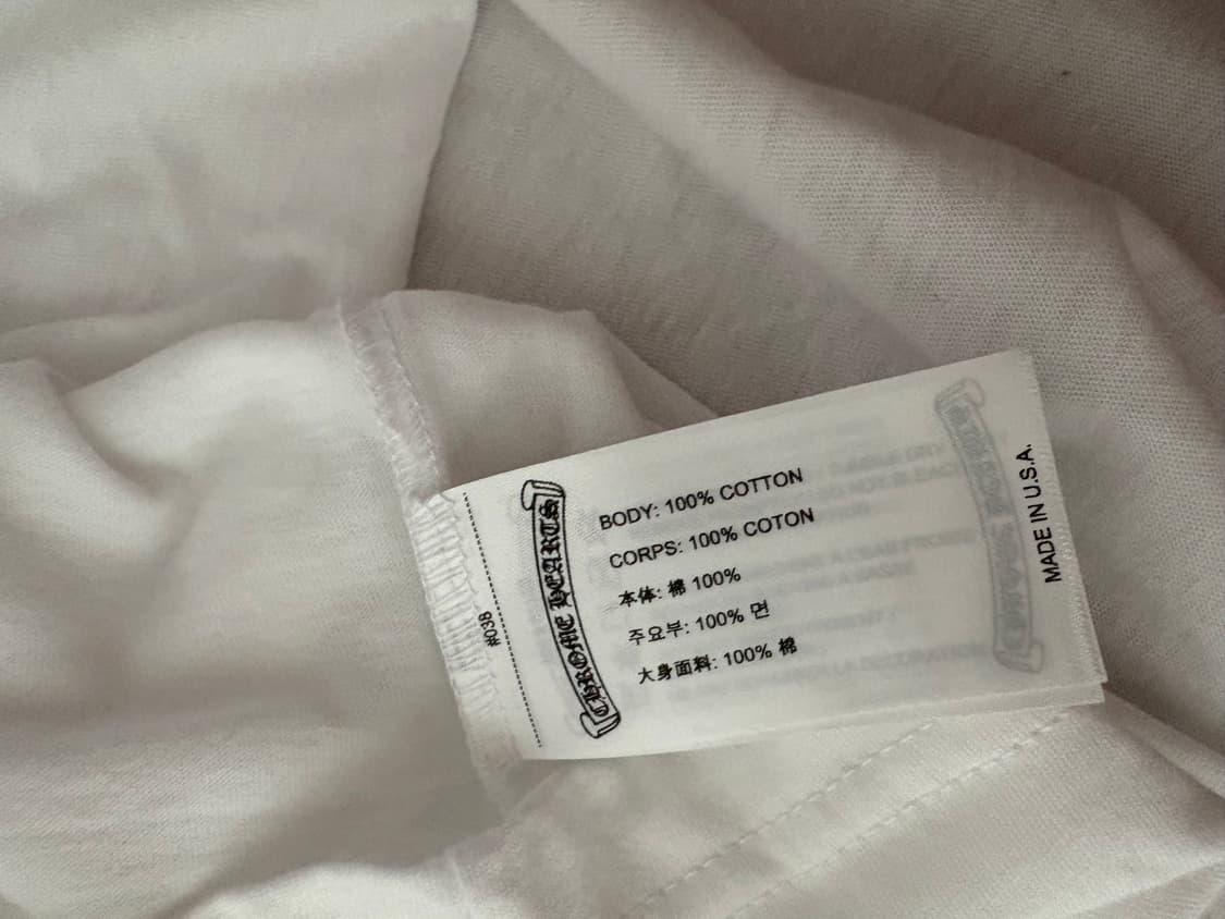 크롬하츠 스크롤 로고 티셔츠 화이트 xl 새상품 상품이미지7