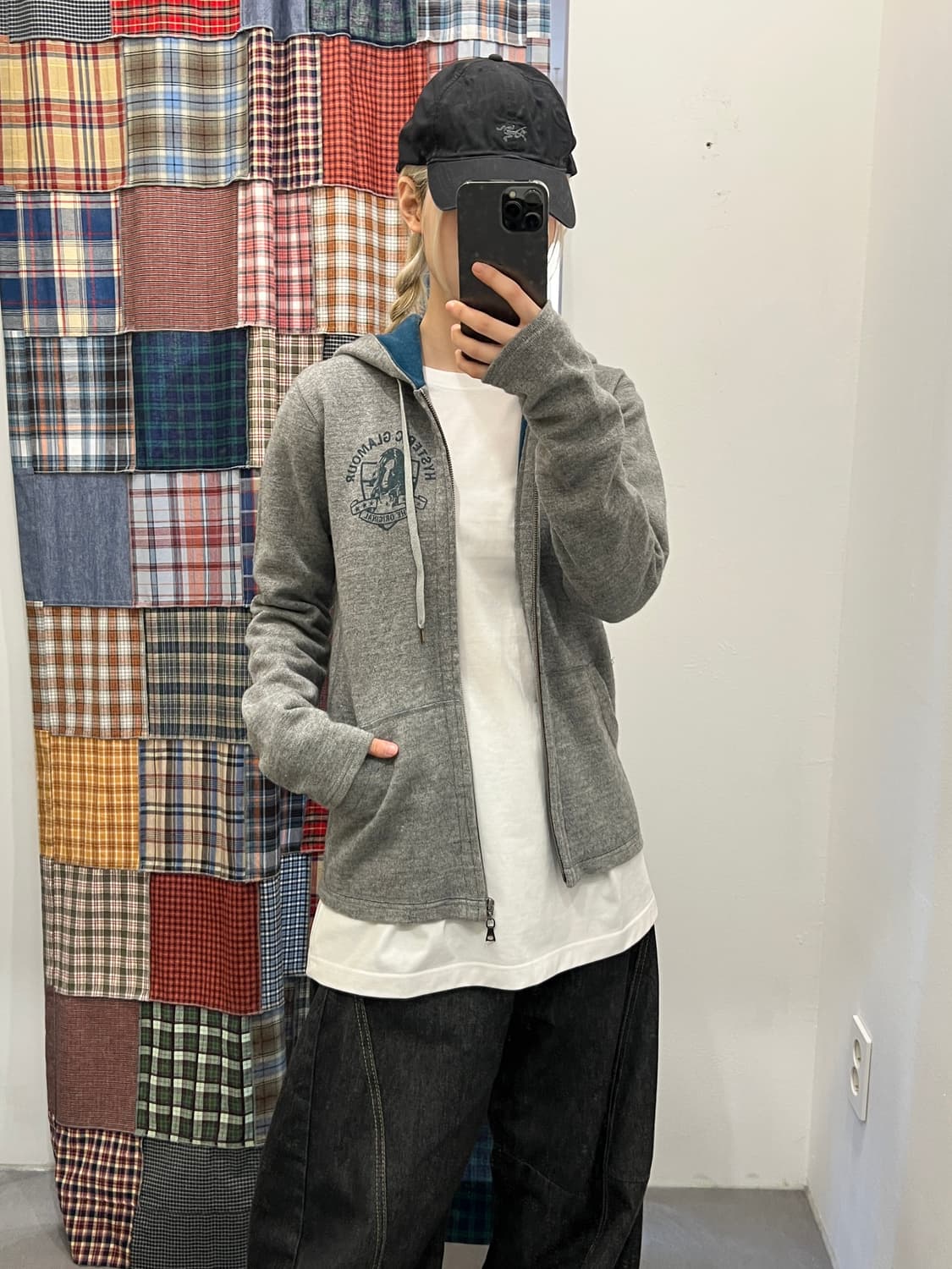 히스테릭 글래머 히스걸 그레이 후드집업 상품이미지3