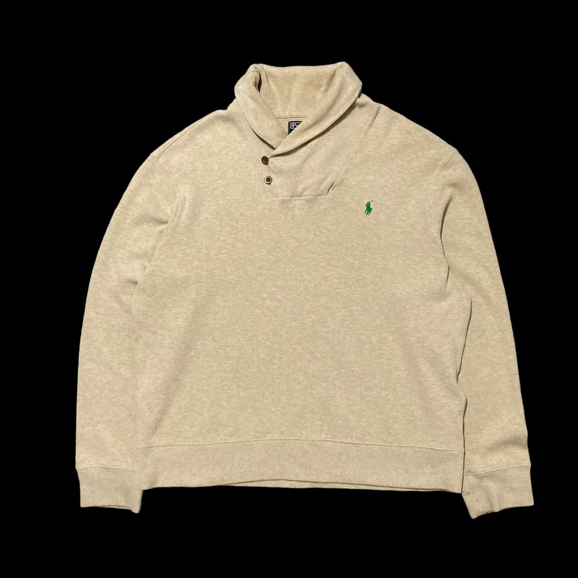 폴로랄프로렌 빈티지 숄카라 오트밀 코튼 니트 상품이미지1