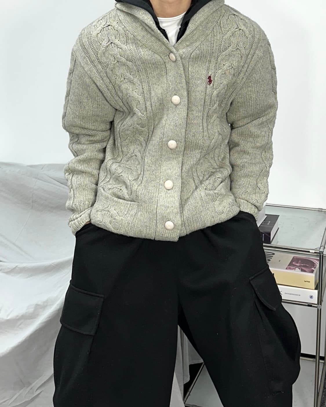 폴로 랄프로렌 숄카라 가디건 M 상품이미지1