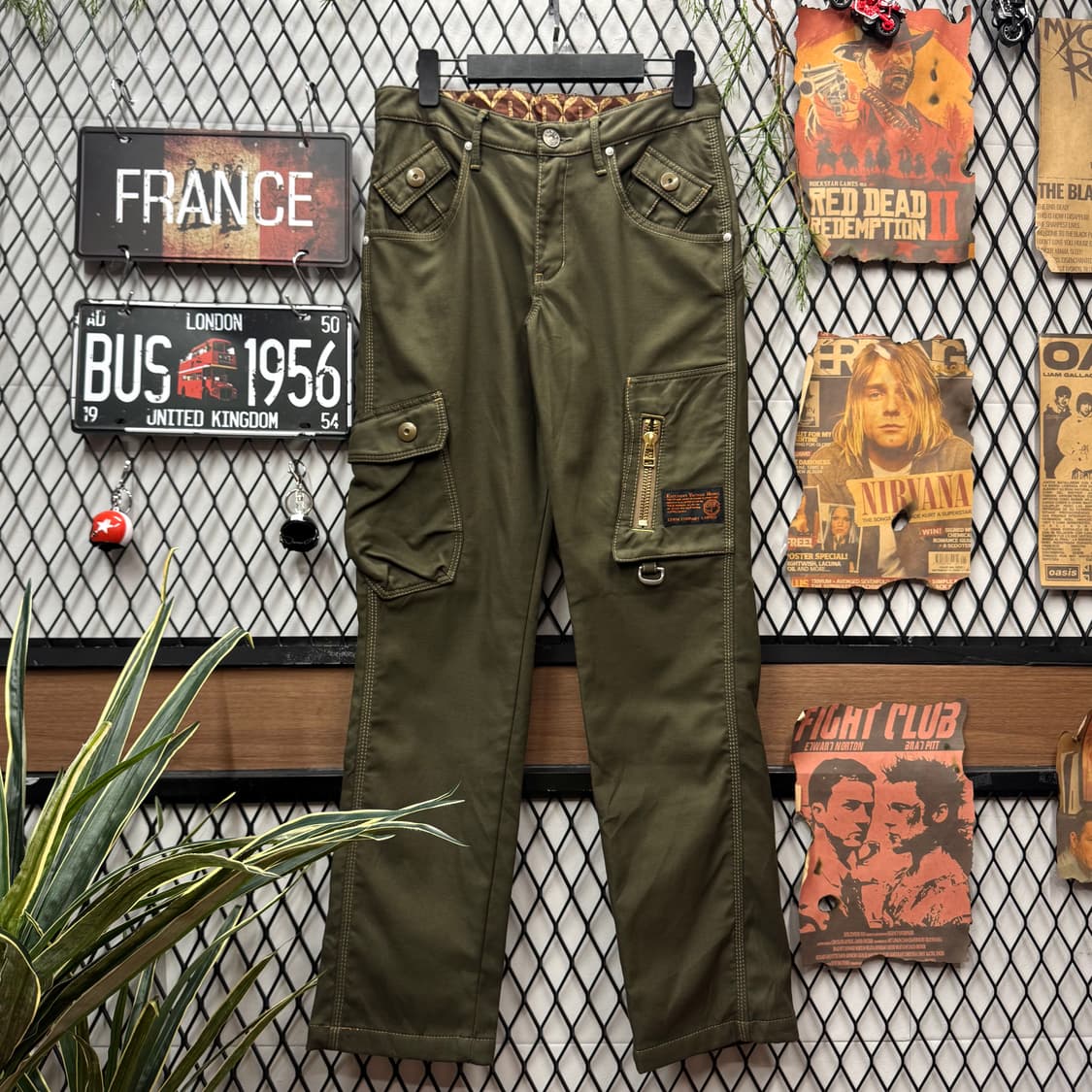 00s 에드윈 빈티지 카고 팬츠 전면 멀티 포켓 포인트 카키 상품이미지1