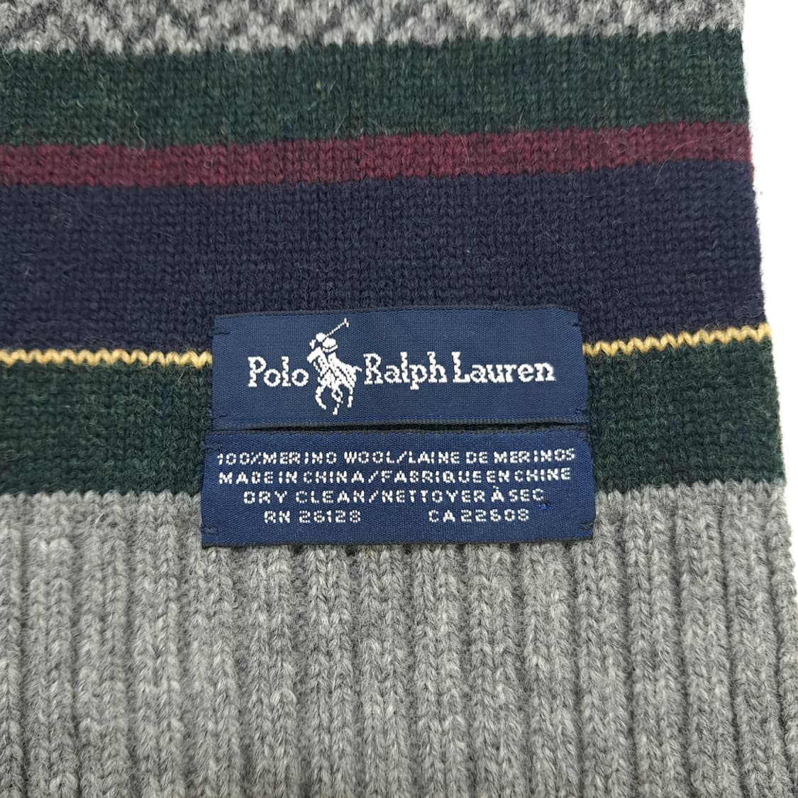 MX151 폴로 랄프로렌 그레이 헤링본 메리노울 니트 목도리 머플러 상품이미지6