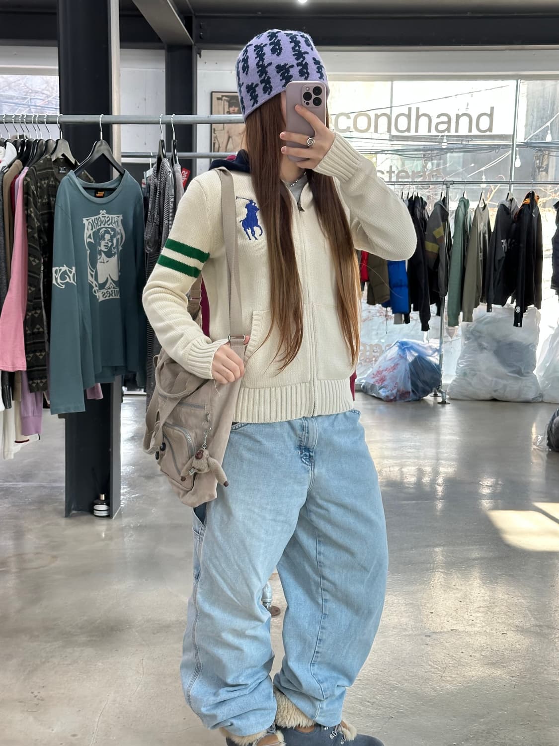 폴로랄프로렌 빅포니 넘버링 니트후드집업 상품이미지2