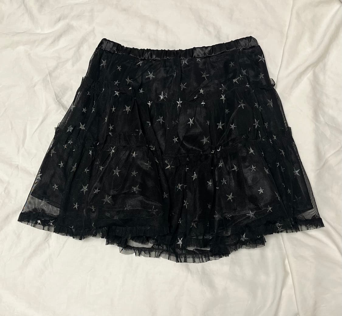 [키치 펑크] 블랙 별무늬 캉캉 스커트  상품이미지1