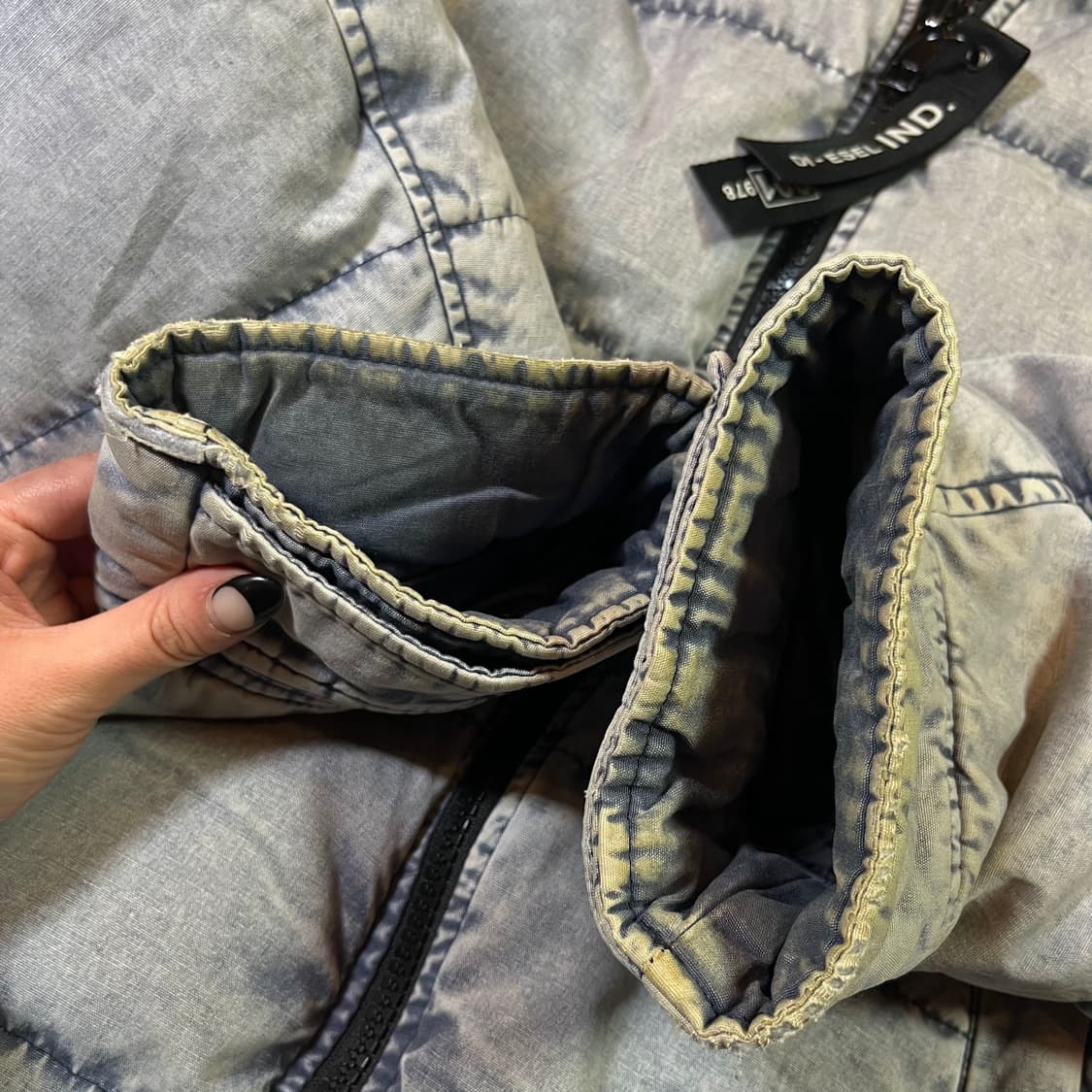 DIESEL 디젤 워시드 데님 덕다운 패딩 상품이미지7