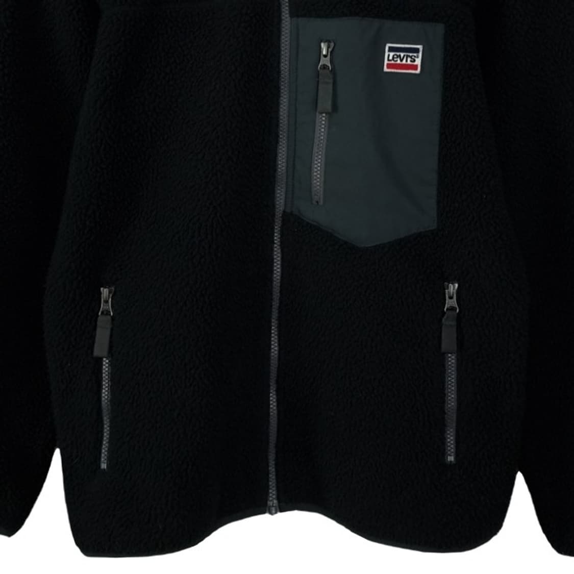 [리바이스] 로고 패치 쉐르파 플리스 자켓 블랙 M19625 상품이미지5