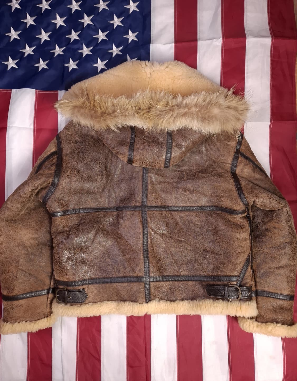 90's 미공군 B-3 TYPE 리얼레더 항공폭격기 무스탕 상품이미지8