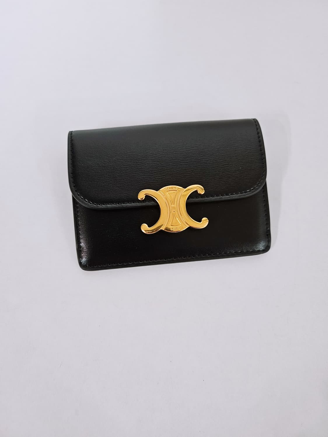 셀린느 트리옹프 블랙 카프스킨 카드홀더/카드지갑 상품이미지4