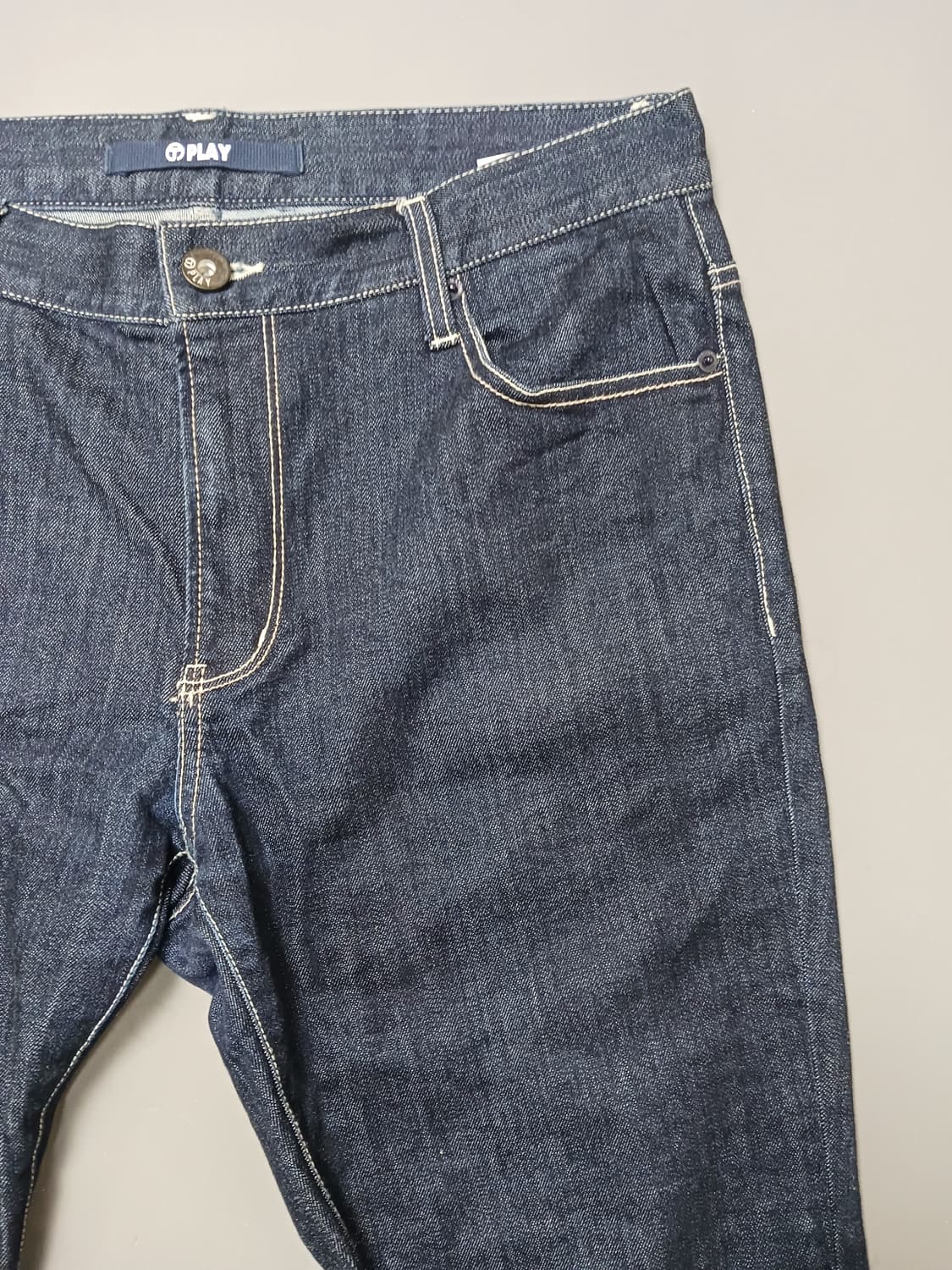 [34] 티비제이 진청 생지 슬림 테이퍼드진 청바지 상품이미지4