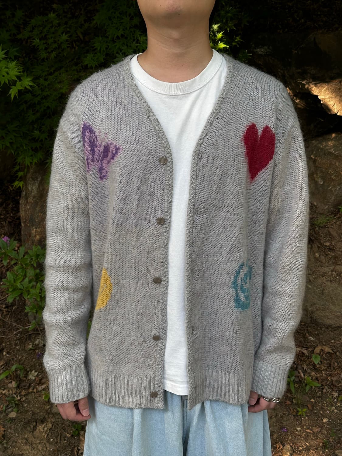 니들스 x 스튜디오스 빠삐용 모헤어 가디건 그레이 상품이미지1