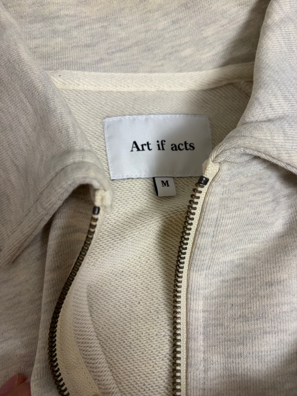 아트이프액츠 하프집업 스웻셔츠 오트밀 M사이즈 상품이미지3