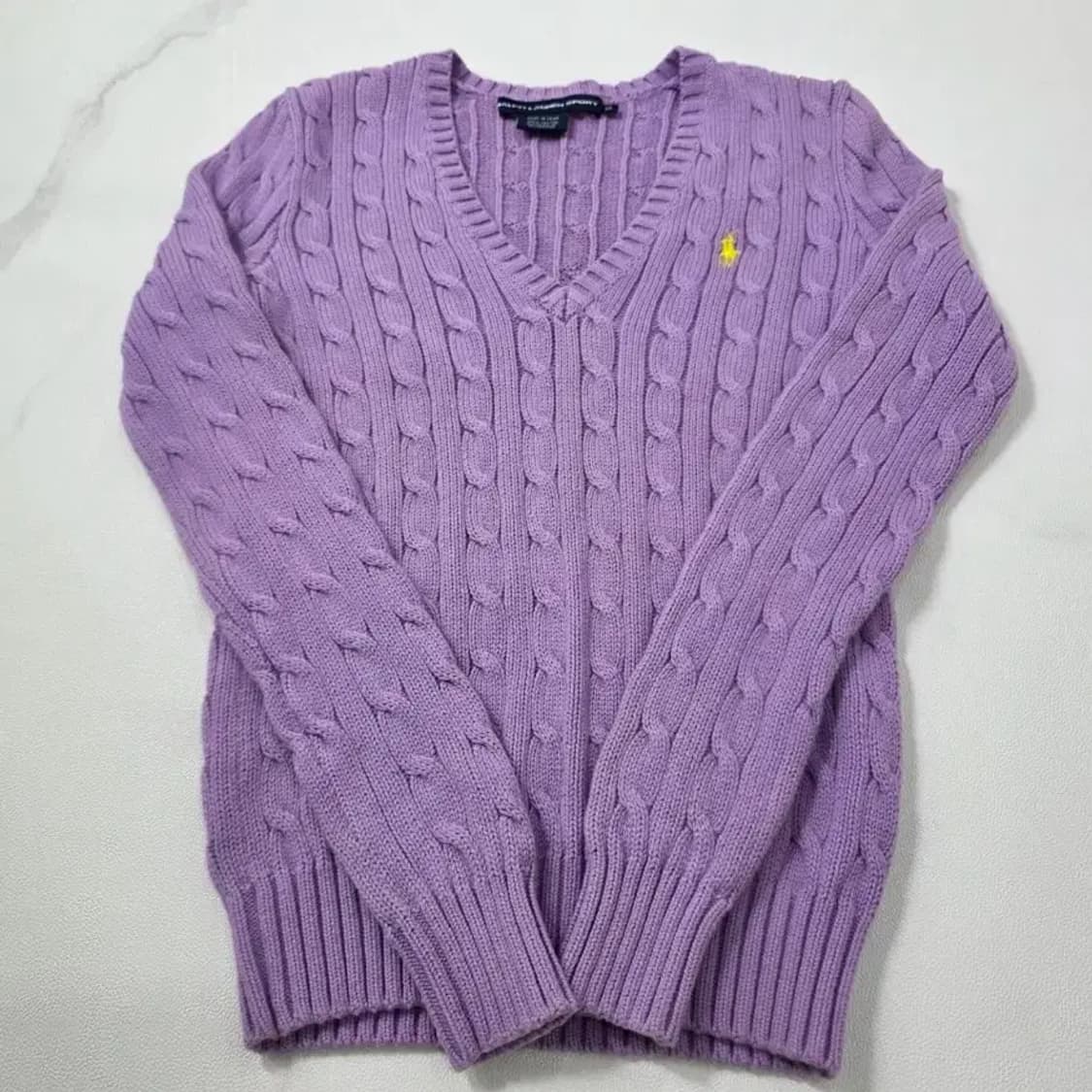 [정품] 폴로 랄프로렌 스포츠 라벤더 케이블 브이넥 니트 44반 상품이미지2