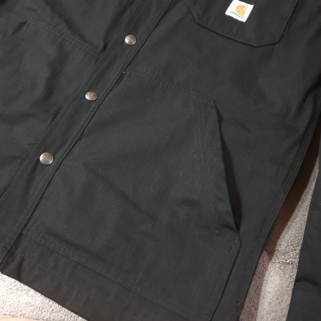 칼하트 립스탑 솔리드 셔츠 자켓 S 블랙 상품이미지5