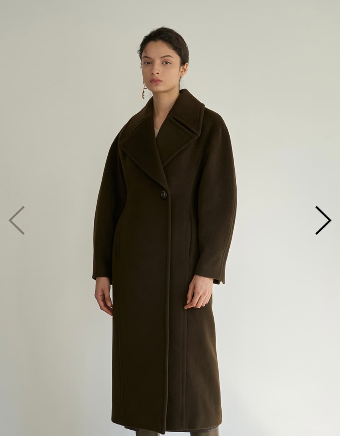 모한 울100 롱 코트 브라운 상품이미지1