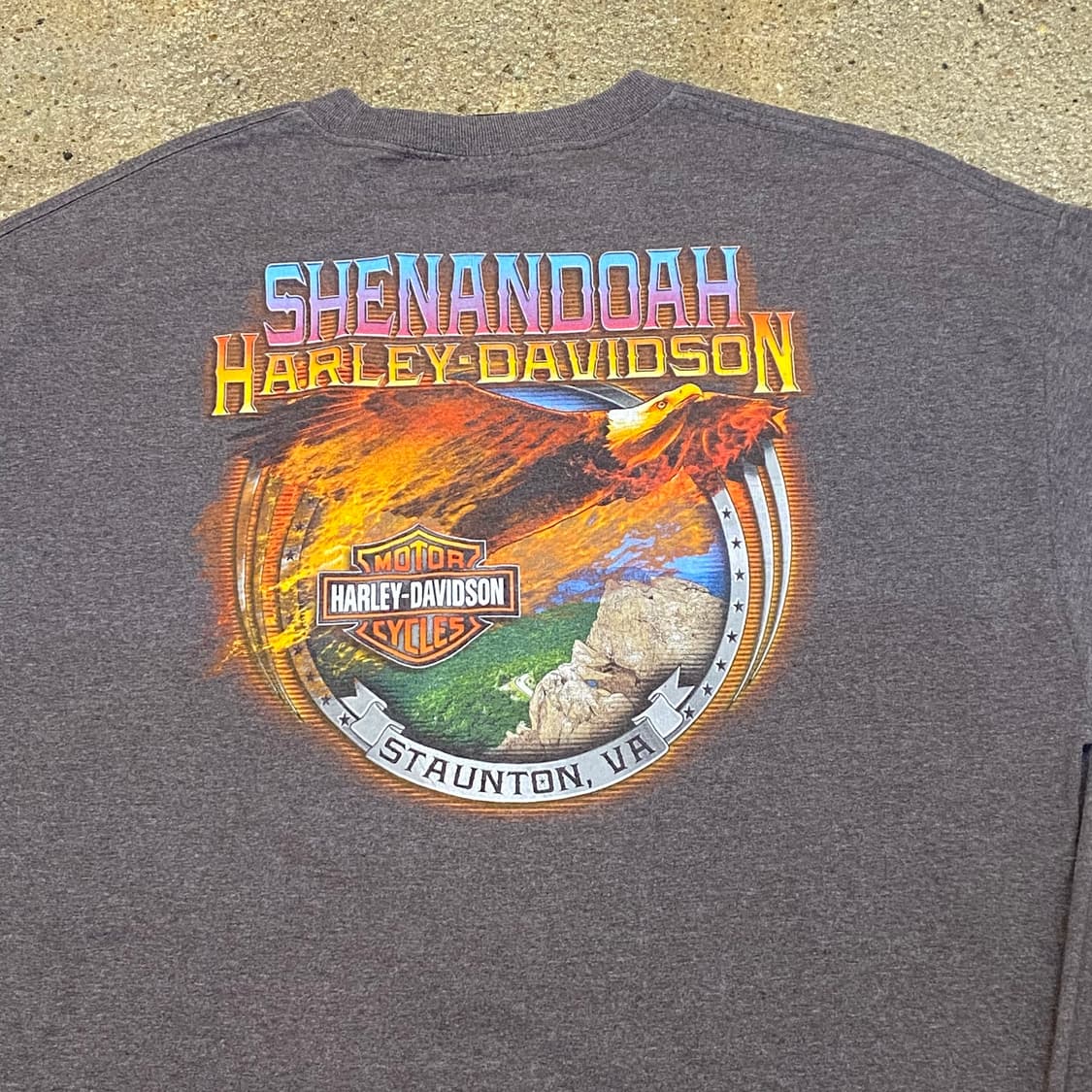 미국 빈티지 할리데이비슨 독수리 프린팅 포인트 투어티 반팔티 상품이미지7