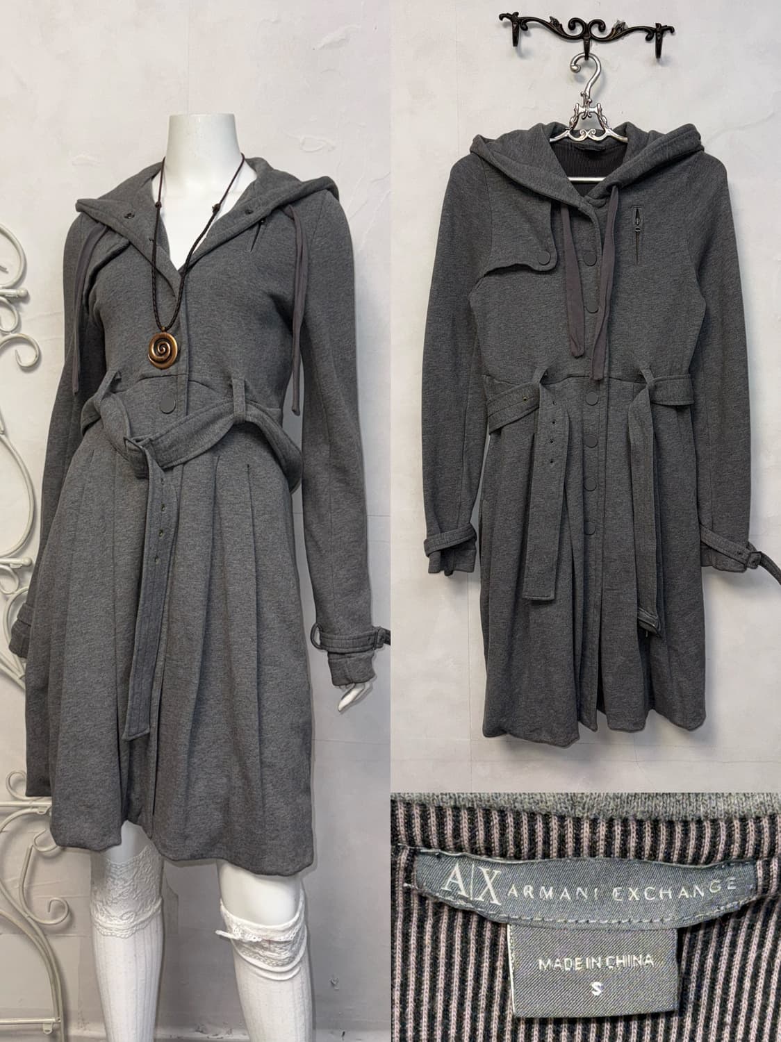 Armani Exchange belted hood coat ops 상품이미지1