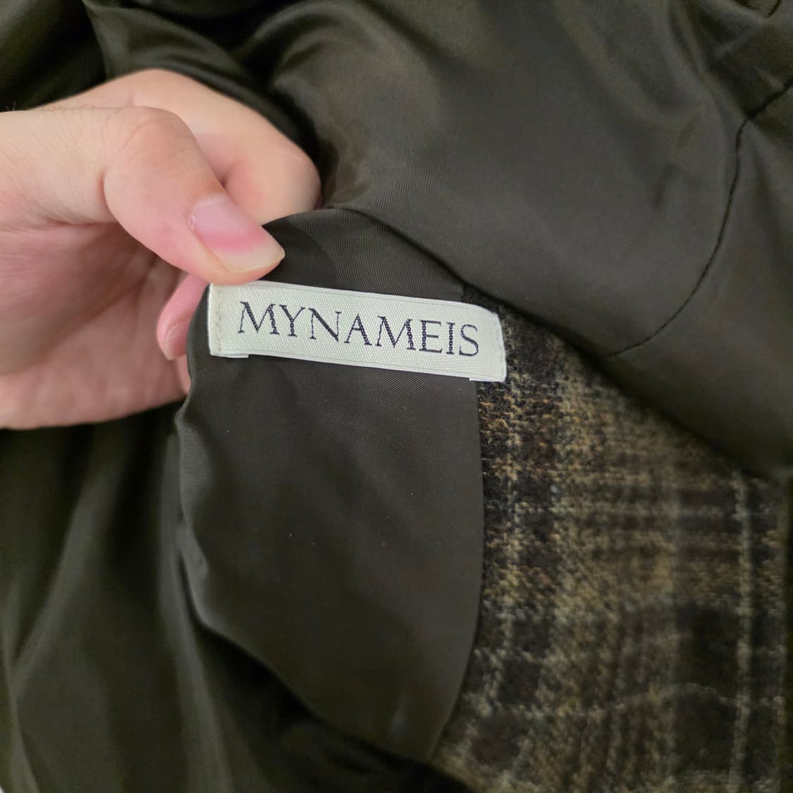 MYNAMEIS 체크 롱코트 상품이미지6