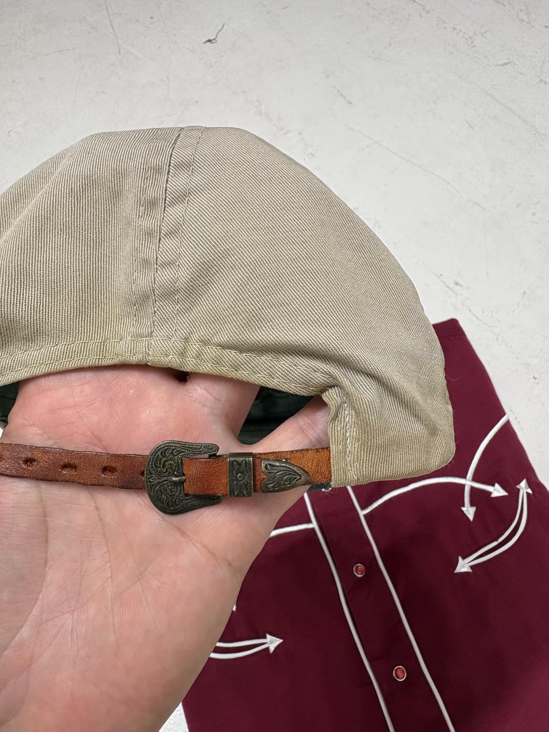 80-90's vtg Stetson Leather cotton cap 상품이미지5