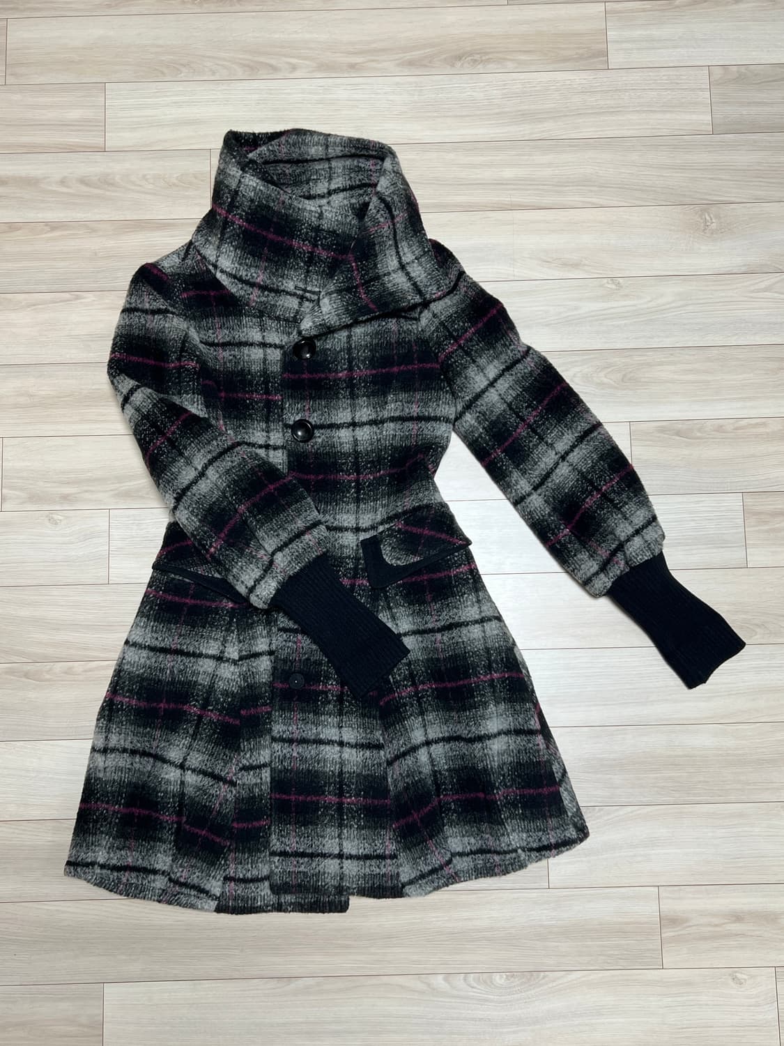 lovely check wool coat 상품이미지2