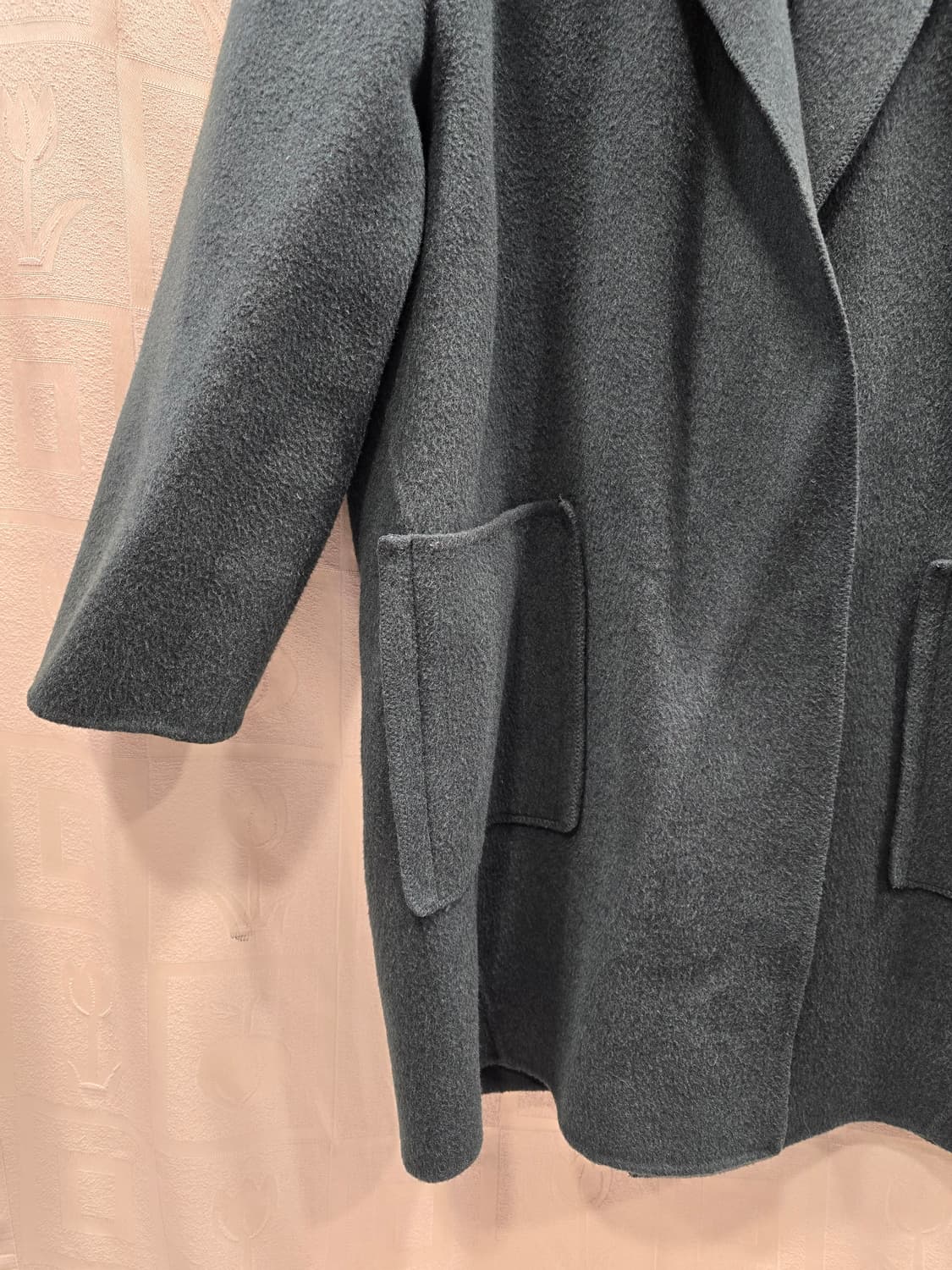 보이스오브보이스 VOV 핸드메이드 녹색 모직 코트 오버사이즈 55~66 상품이미지4