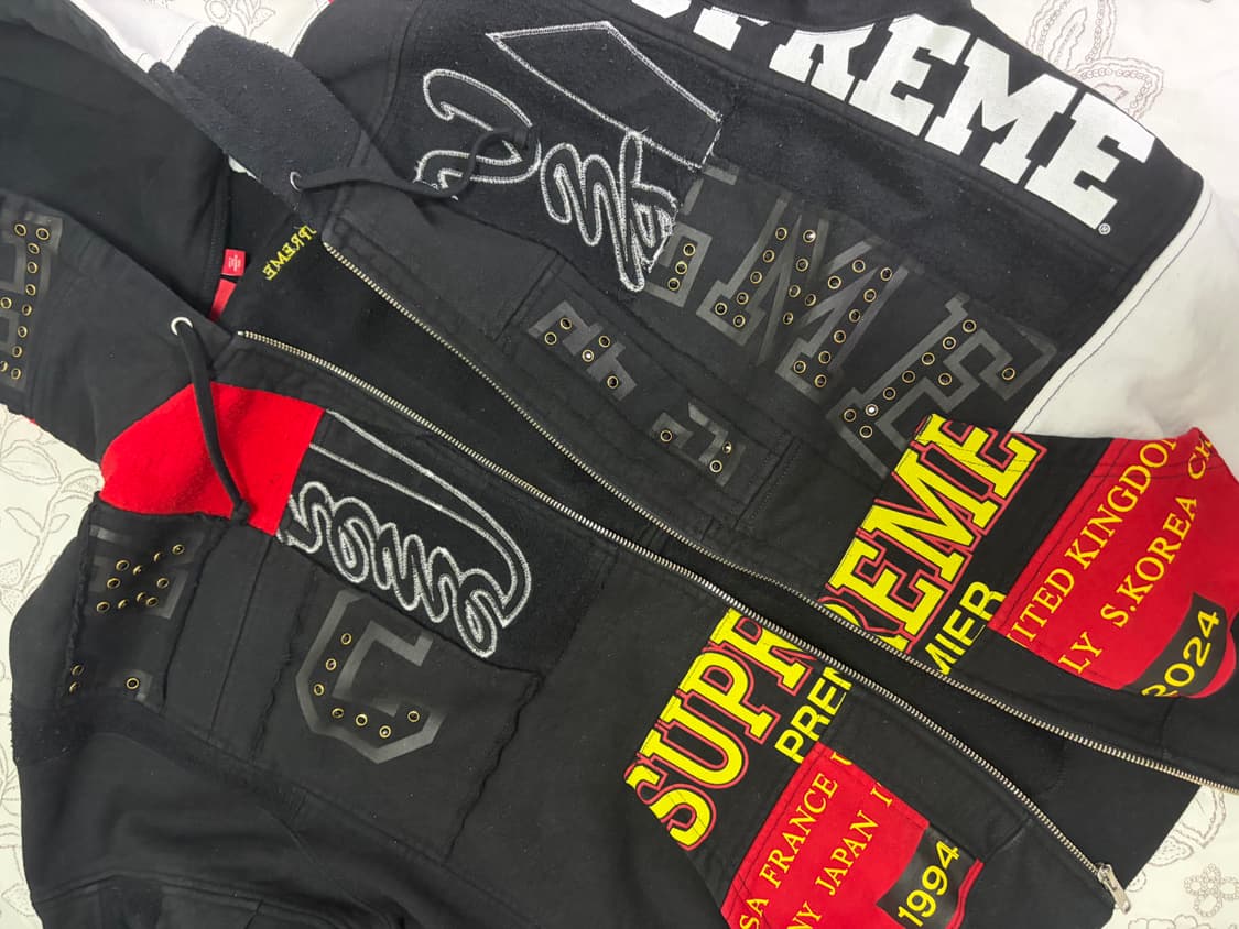 슈프림 패치워크 후드집업 L 상품이미지2