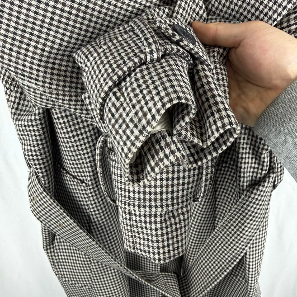 38) 산드로 체크패턴 트렌치 코트 상품이미지5