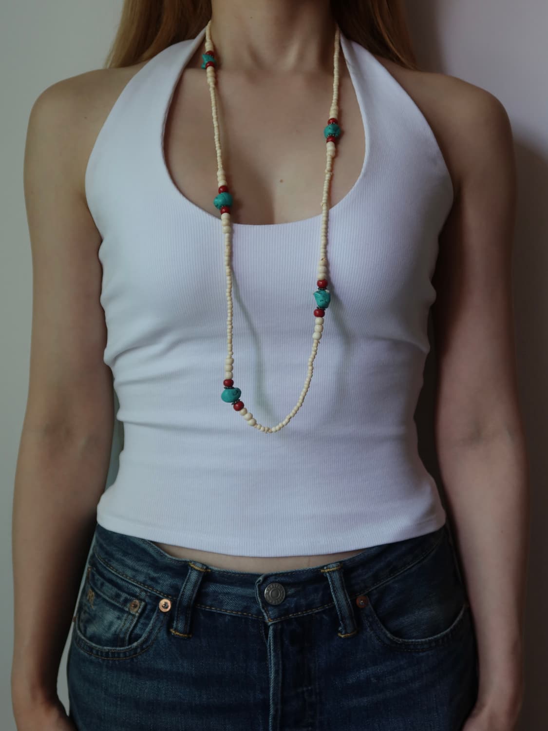 turquoise point long necklace 상품이미지2