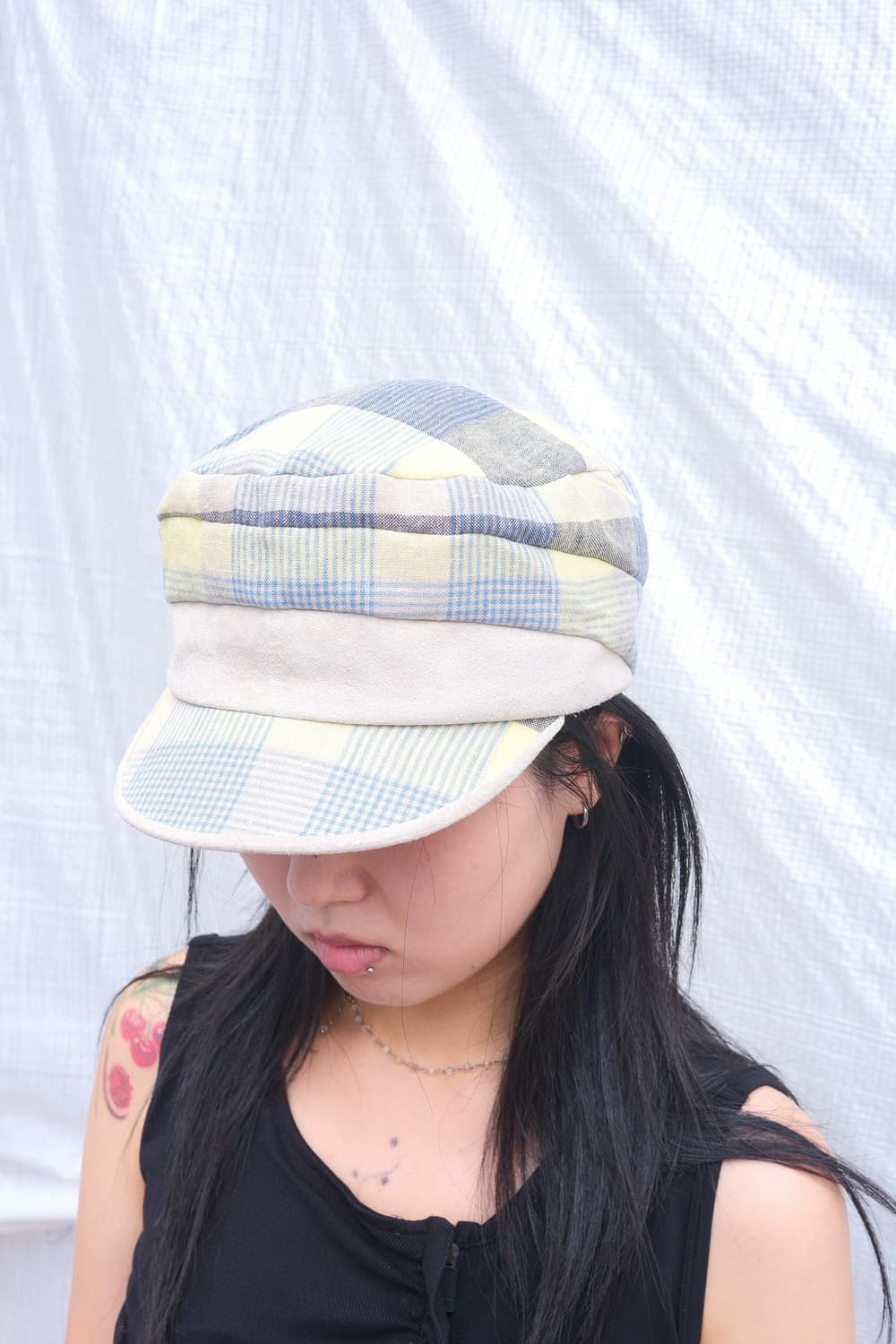 Check suede cap 상품이미지3