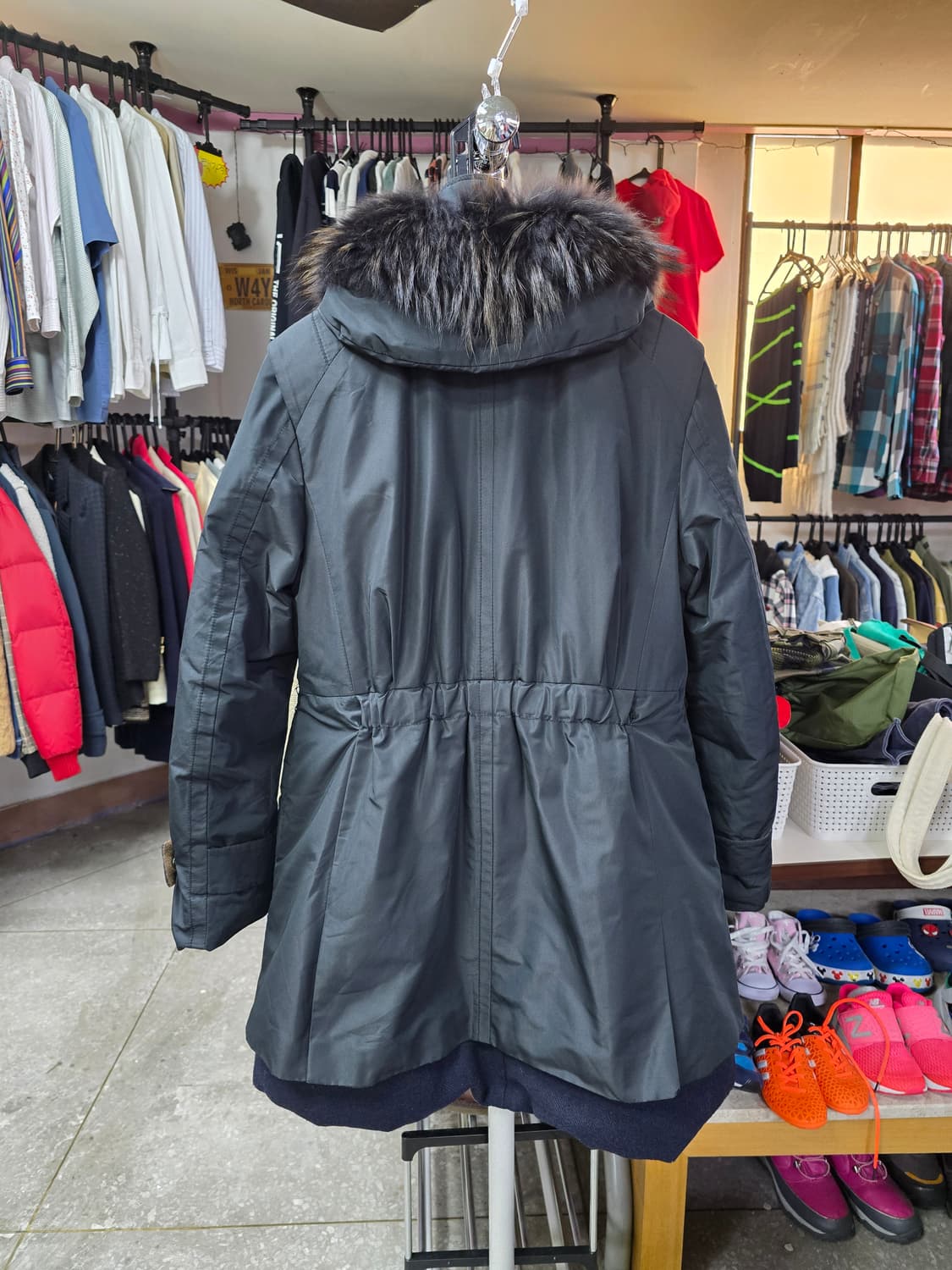 SYSTEM 시스템 블랙 후드 퍼 패딩 코트 (1317) 상품이미지2