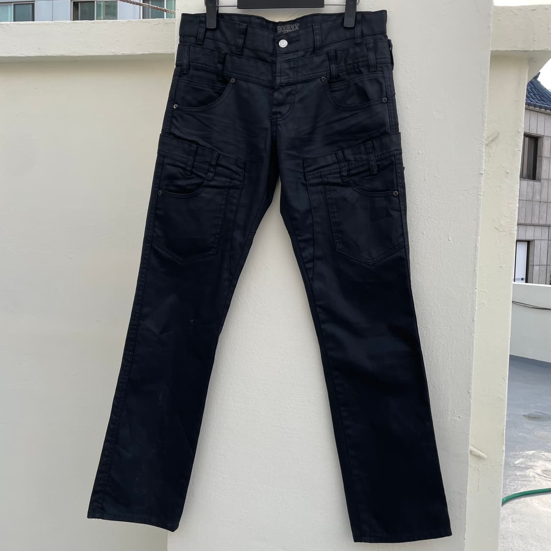 BOOBACK 더블 웨이스트 코팅진 상품이미지1