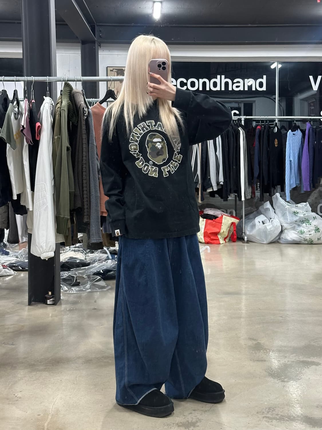 베이프/빅션 카모 Don Life 롱슬리브 티셔츠 상품이미지2